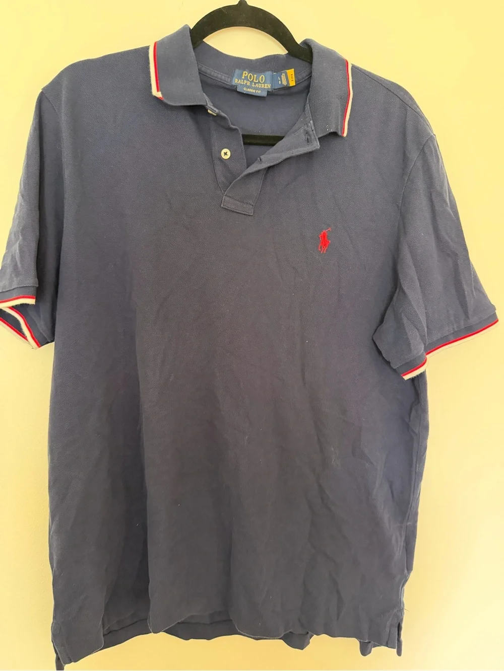 Ralph Lauren Navy Polo with Red Contrast Trim